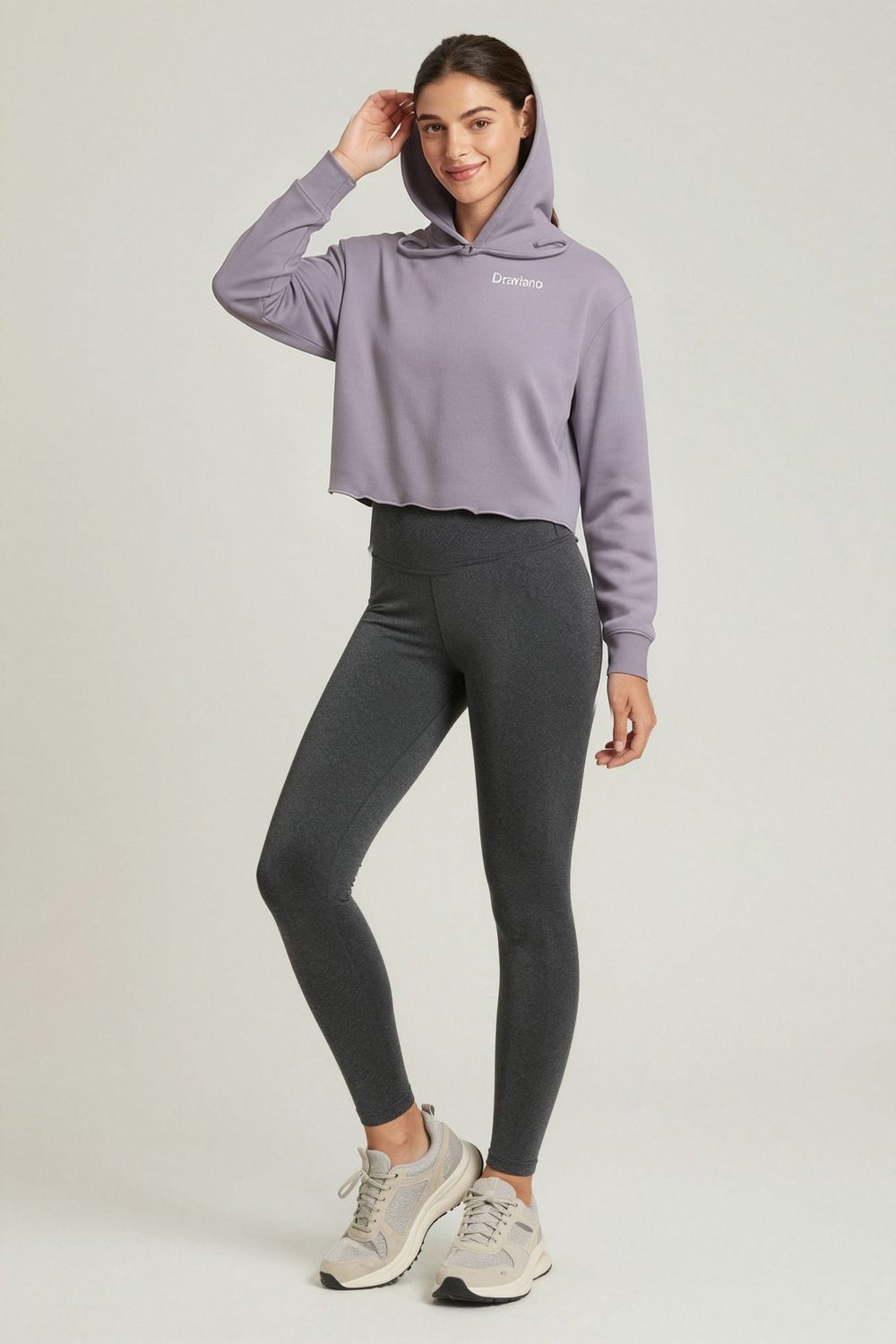 unknown hoodie on female model in urban evening setting professional fashion photography